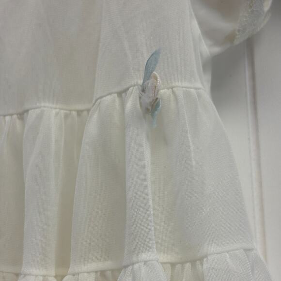 Vintage Infant Girl Delicate Tiered Christening Slip Dress Dainty Lace Victorian - Picture 4 of 8